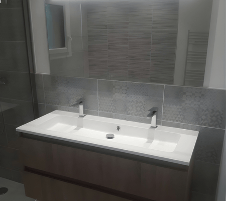 Travaux de plomberie sanitaire installation d'une double vasque à Hossegor